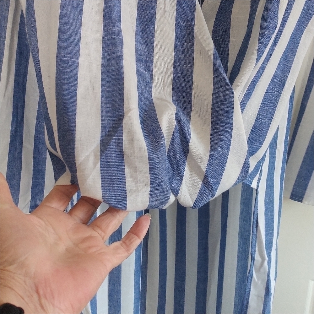 Unbranded Striped V Neck Pullover High Low Beach Coverup Tunic Top XXL - Picture 9 of 10